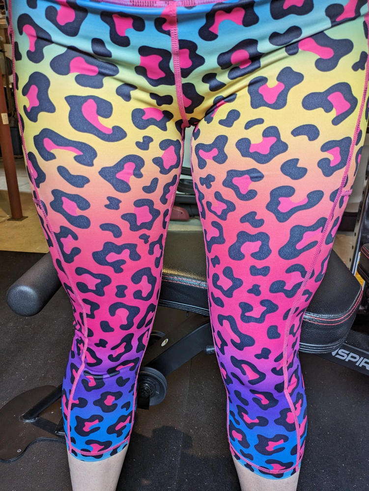 Michael Michael Kors Leopard Print Mid Rise Leggings In Multicolor