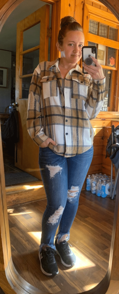 Plaid Shacket - Customer Photo From Tiffany Tupa