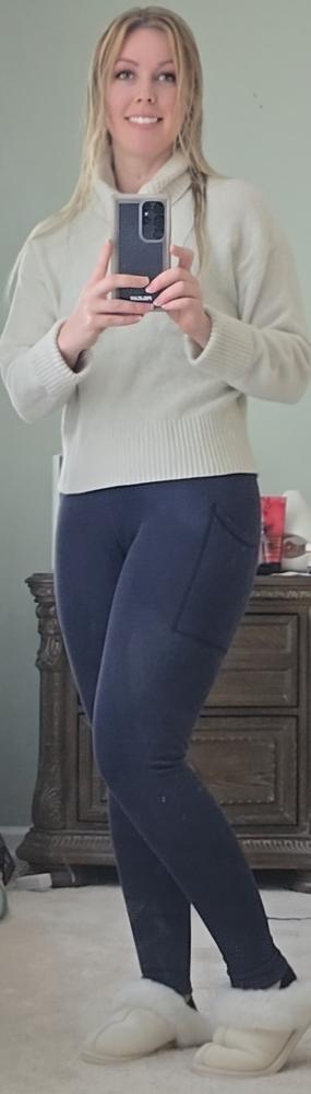 Fleece Lined Leggings | Navy - Customer Photo From Veronica Pakit