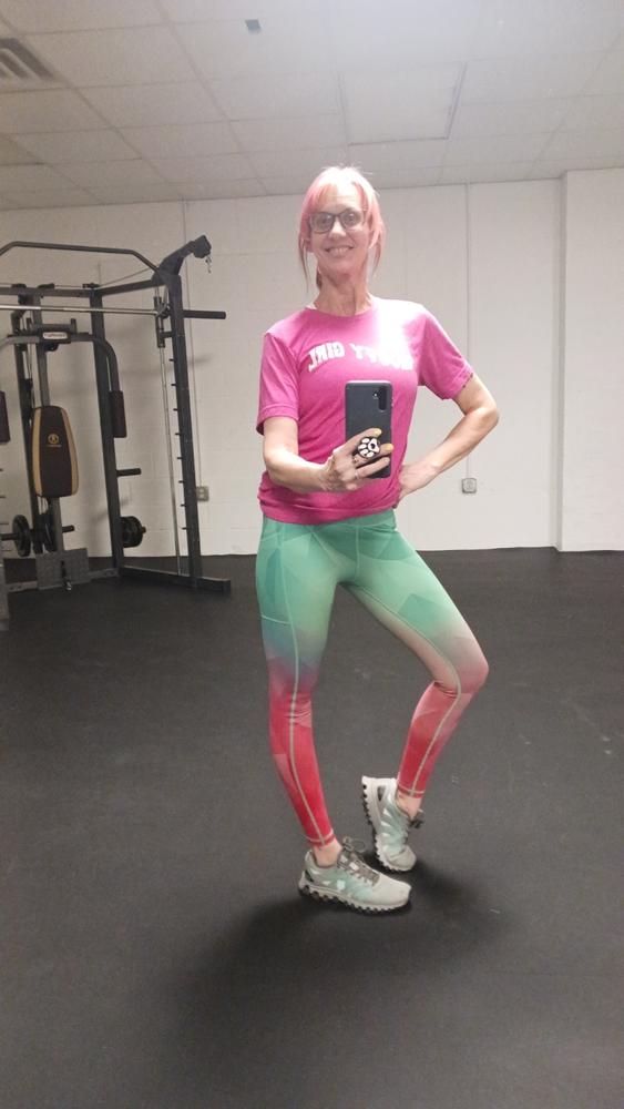Watermelon Ombre Leggings - Customer Photo From Stacy Helvik