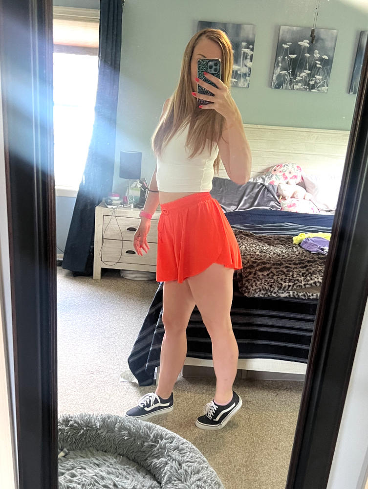 Flowy Shorts | Neon Orange - Customer Photo From Anonymous