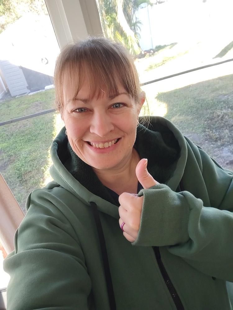 Fleece Zip Up | Hunter Green - Customer Photo From Melinda Johnson