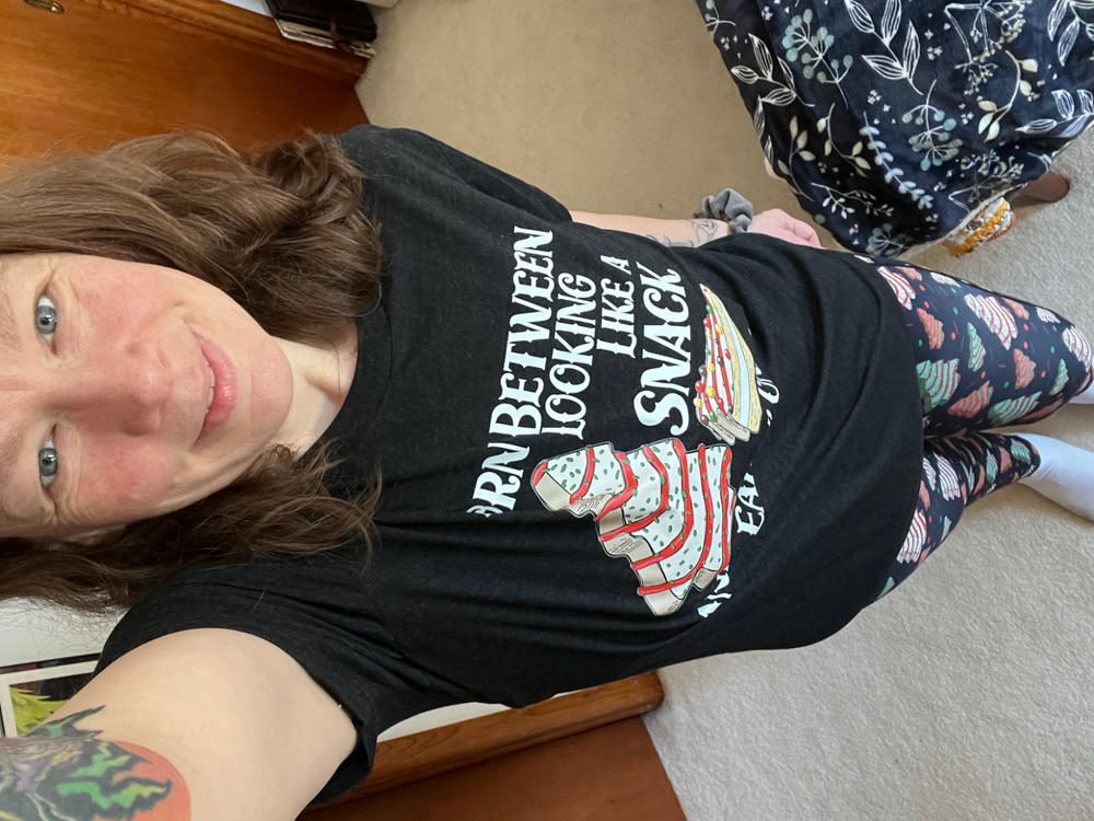 Torn Between Looking Like A Snack And Eating One (With Tree Cakes) Shirt Unisex - Customer Photo From Tennille Goodrich