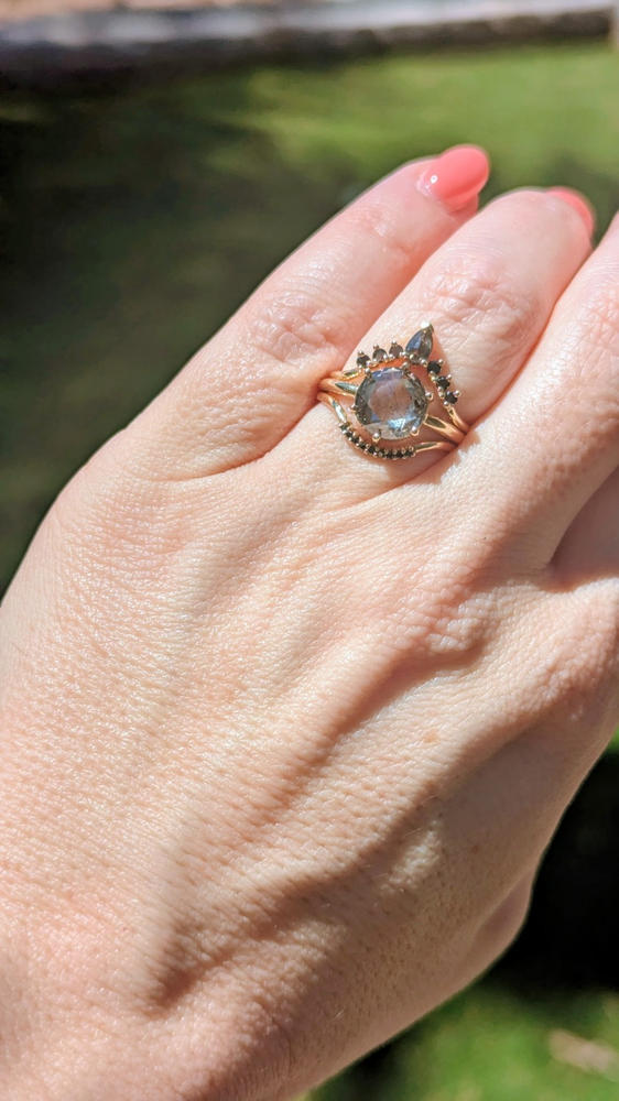 The Jade Ring | with a 1.13ct Hexagon Black Diamond in 14K White