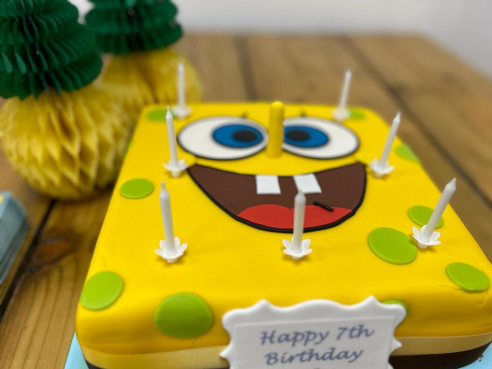 SpongeBob Cake with Patrick Star ( Recipe & Tutorial)- Veena Azmanov