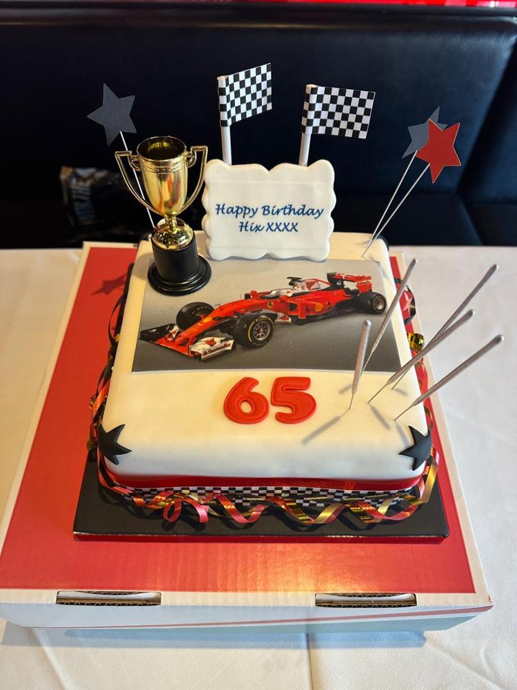 Ferrari F1 Race Car Birthday Cake - diagonal | Car was const… | Flickr