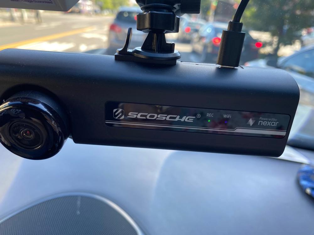 Scosche NEXS10032-ET Full HD Smart Dash Cam Powered by Nexar with Adhesive  Mount and 32GB micro-SD card