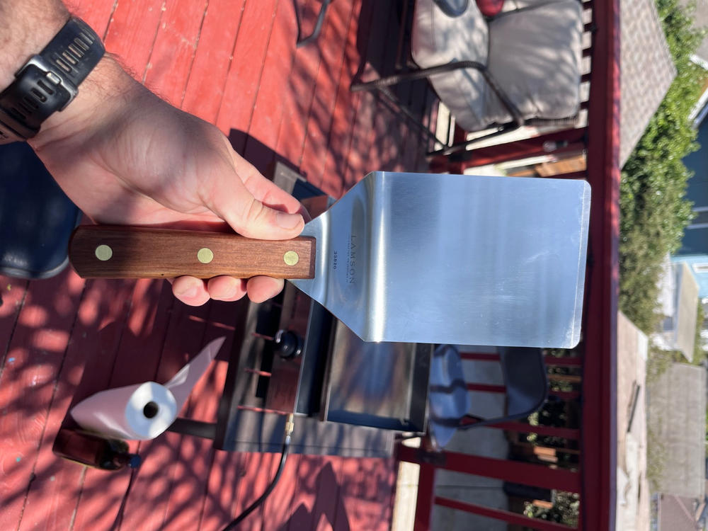 Hamburger Turners with Walnut Handles - 4.625″x 6″, 5″x 6″ or 4″x 5″ - 4.625" x 6" - Customer Photo From Josh Carlson