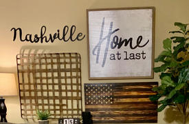 Maker Table Metal Nashville Sign - Cursive Word Wall Decor - Tennessee Art Review