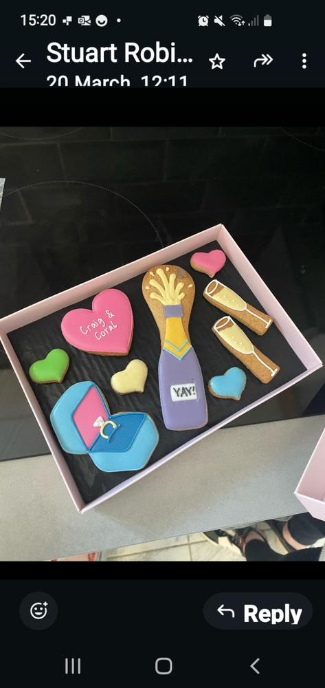 Personalised YAY! Engagement Letterbox Iced Cookies - Customer Photo From Julie Townsley