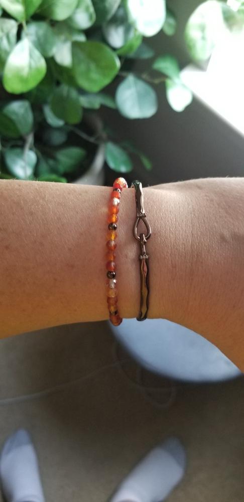 Crystal Charm Clip Bangle, Sapphire - Customer Photo From Jennifer Connolly