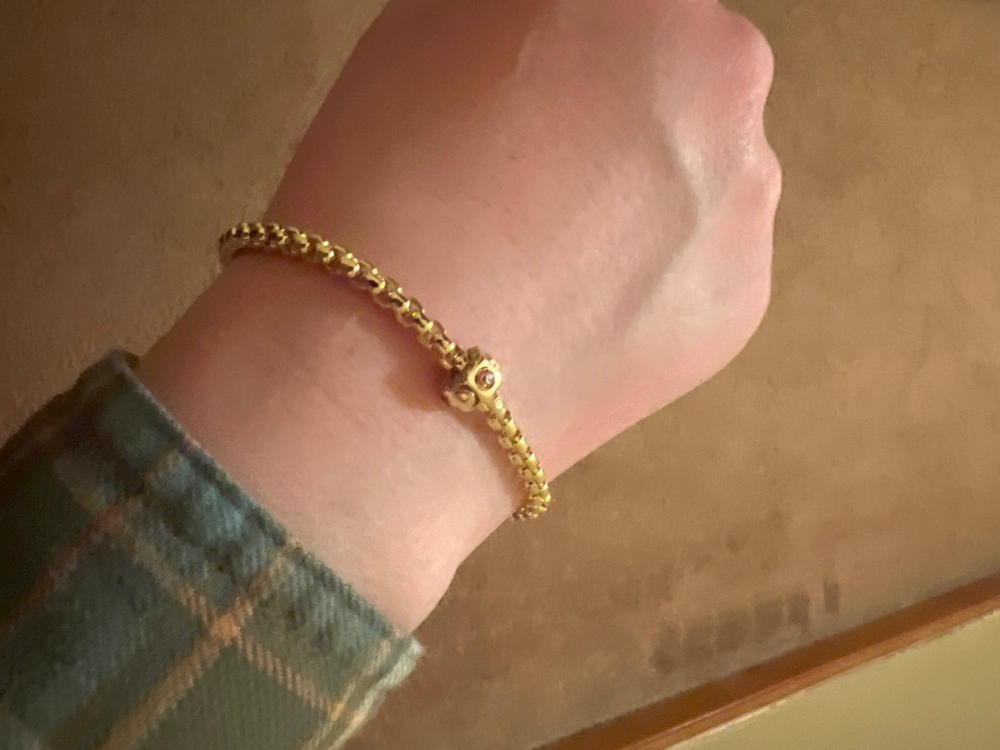 Heart and Crystal Chain Bracelet - Customer Photo From Laura Ables