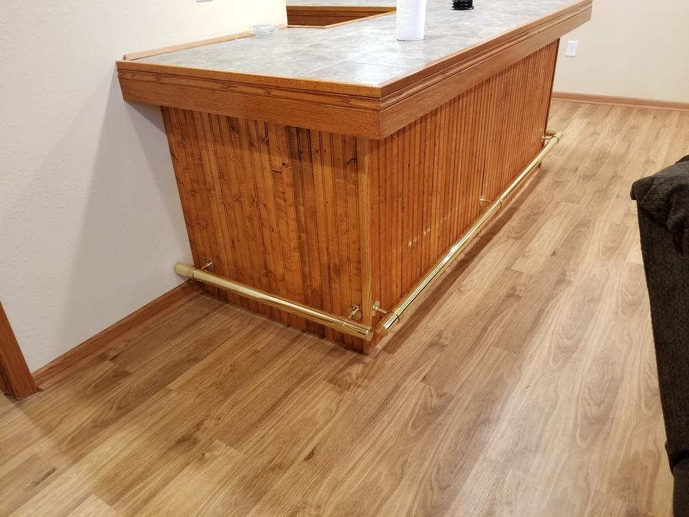 Center Post Foot Rail Bracket - Polished Brass - 2" OD - Customer Photo From Alvin Bates