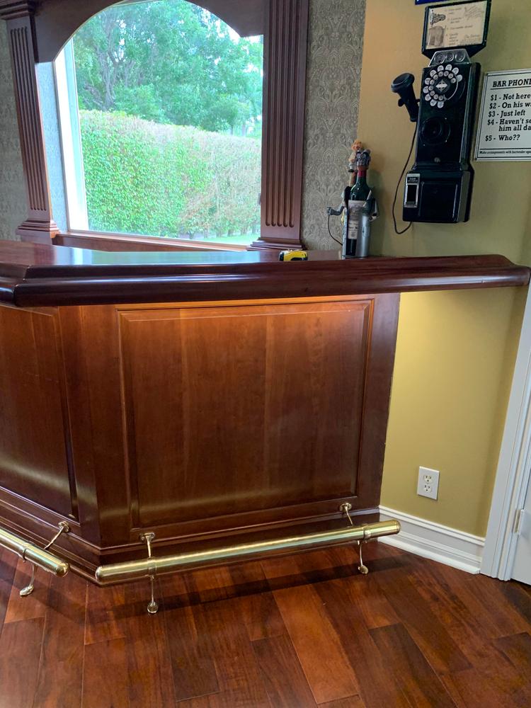 Combination Foot Rail Bracket - Polished Brass - 2" OD - Customer Photo From Christopher Starr