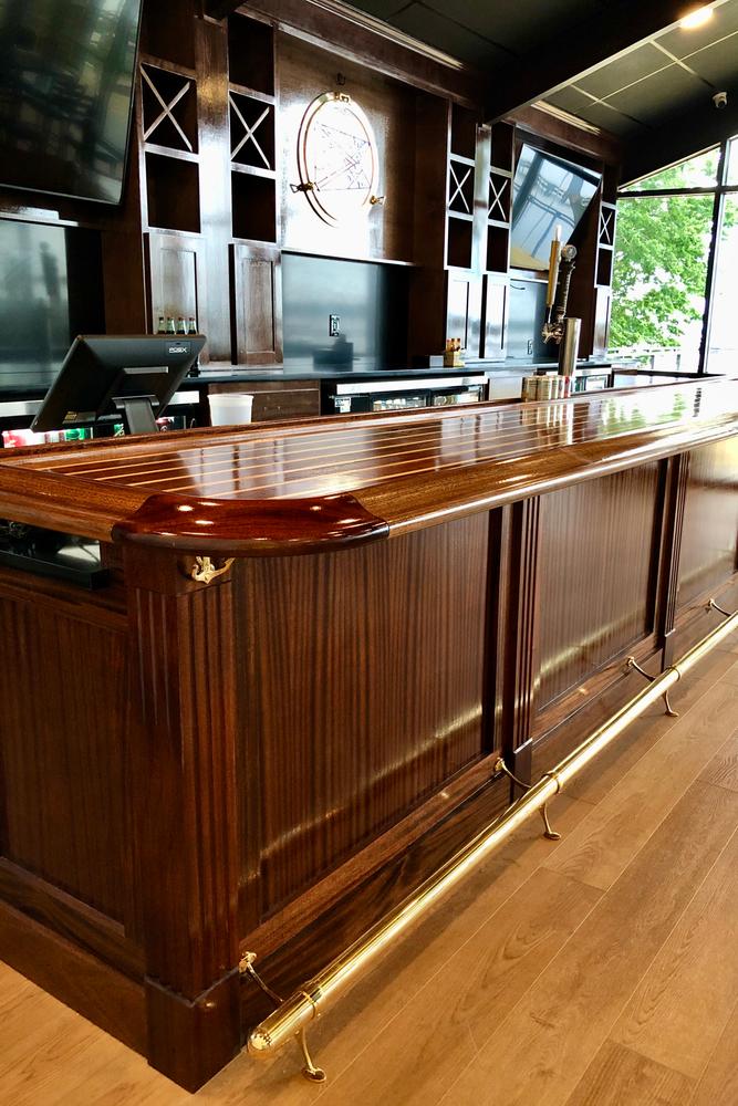 Combination Foot Rail Bracket - Polished Brass - 2" OD - Customer Photo From Don Olson
