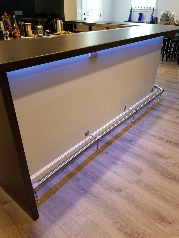 Bar Foot Rail Tubing - Brushed Stainless Steel - 2" OD - Customer Photo From Wesley Risherq