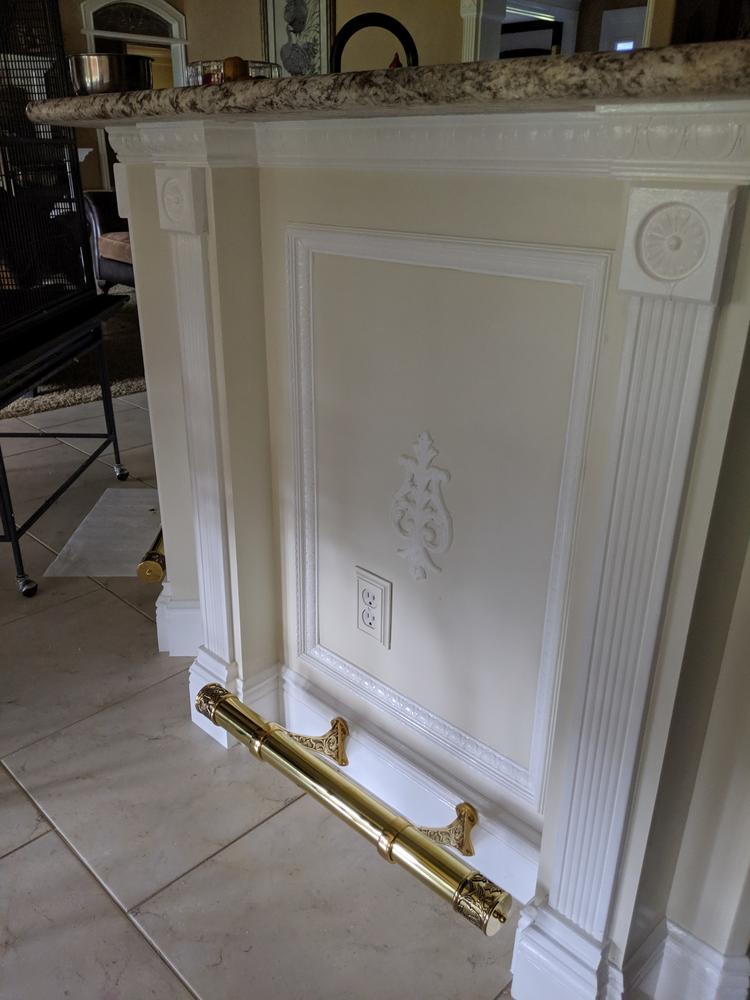 Decorative Bar Bracket - Polished Brass - 2" OD - Customer Photo From James Revett