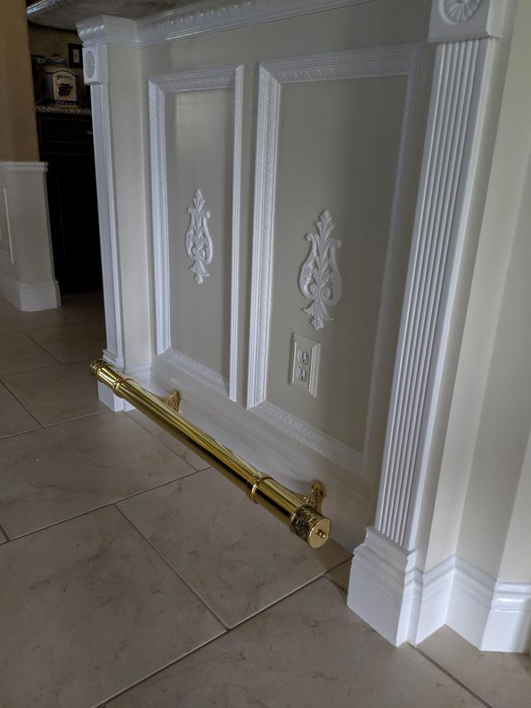 Decorative Bar Bracket - Polished Brass - 2" OD - Customer Photo From James Revett
