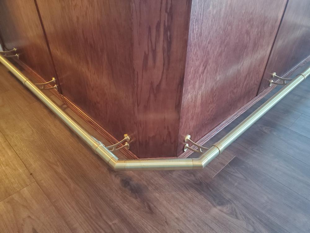 Flush Angle Fitting 135(45) Degree - Satin Brushed Brass - 2" OD - Customer Photo From Larry Neal