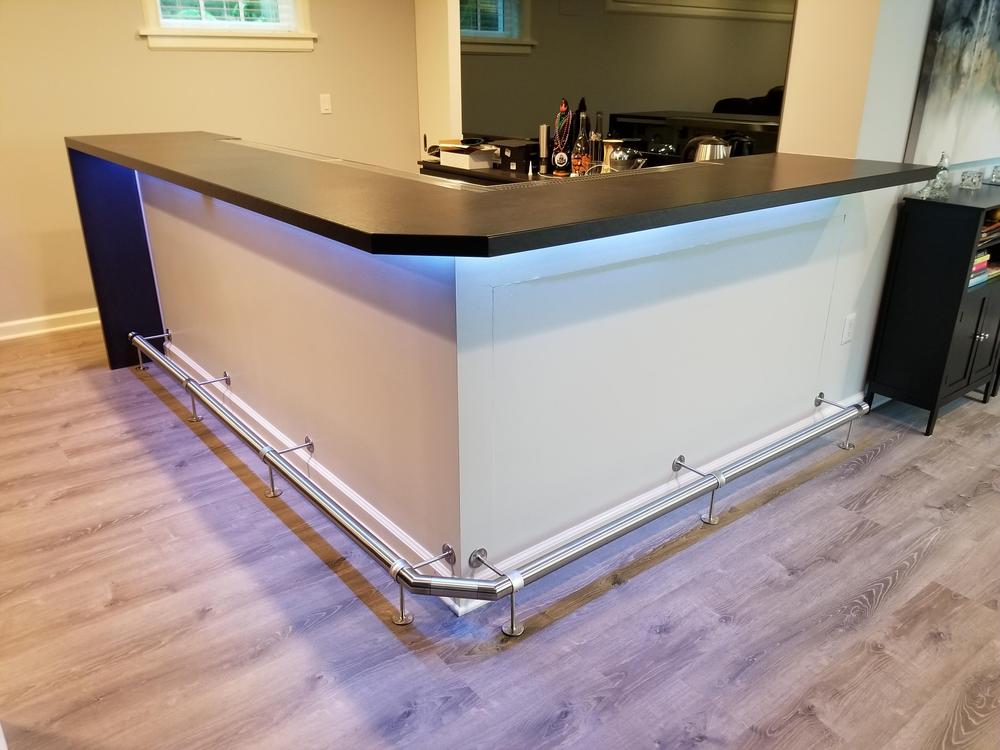 90 deg. Post Foot Rail Bracket - Brushed Stainless Steel - 2" OD - Customer Photo From Wesley Risherq