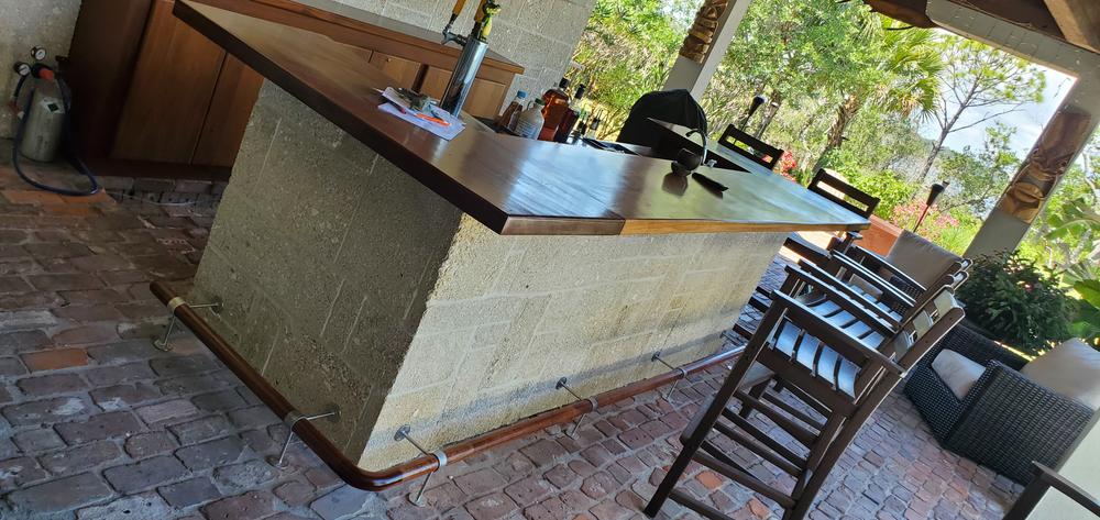 90 deg. Post Foot Rail Bracket - Brushed Stainless Steel - 2" OD - Customer Photo From ANDREW HUMMEL