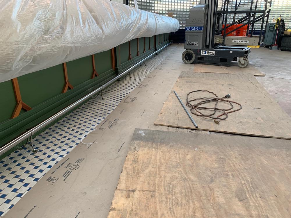 Floor Mount Foot Rail Bracket - Polished Stainless Steel - 2" OD - Customer Photo From James Robitaille