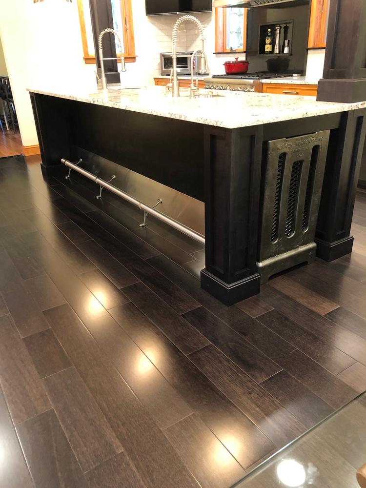 Combination Foot Rail Bracket - Brushed Stainless Steel - 2" OD - Customer Photo From Kyle Maria Cramer