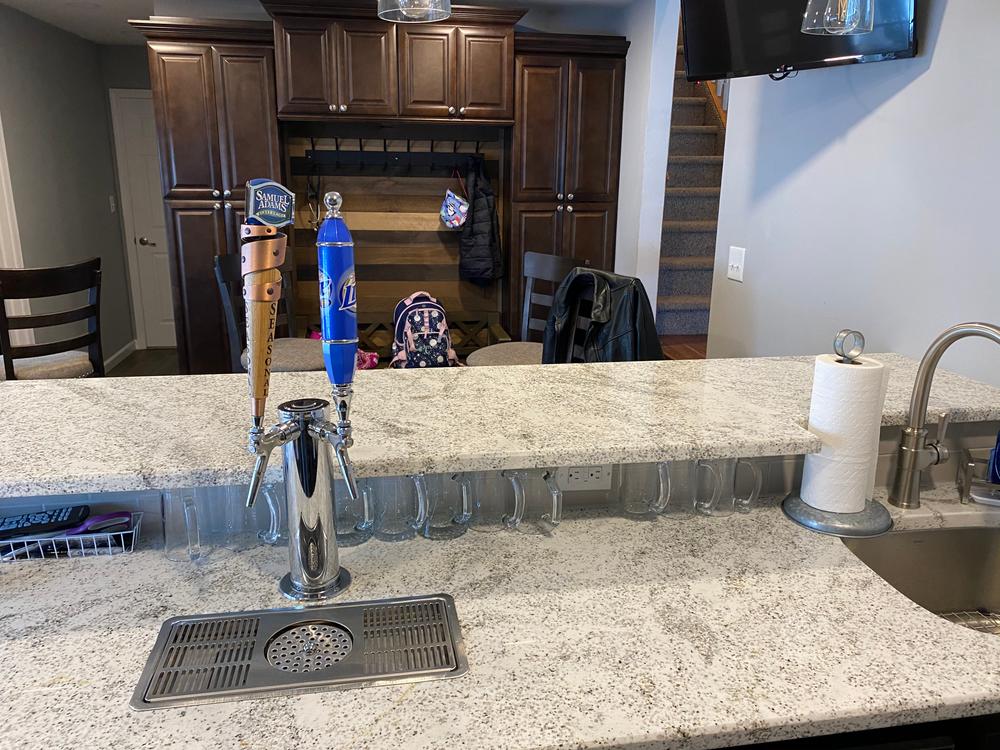 Combination Foot Rail Bracket - Brushed Stainless Steel - 2" OD - Customer Photo From Jason Jablonski
