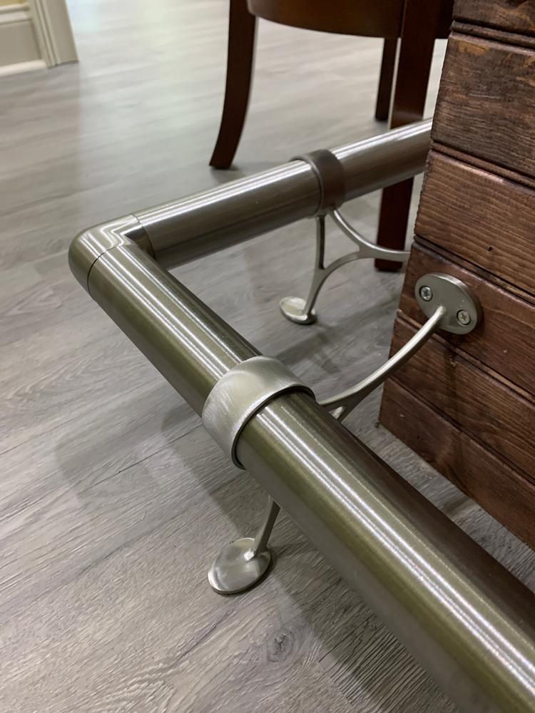Combination Foot Rail Bracket - Brushed Stainless Steel - 2" OD - Customer Photo From Larry Brown