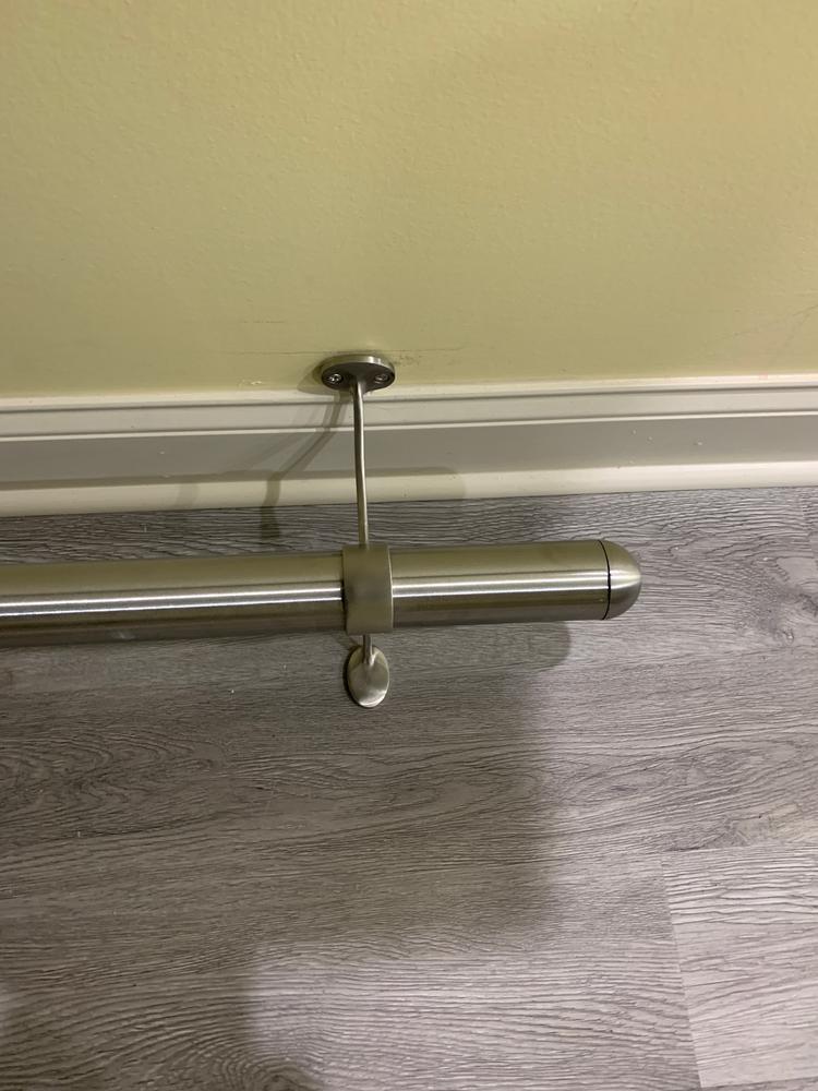 Combination Foot Rail Bracket - Brushed Stainless Steel - 2" OD - Customer Photo From Larry Brown