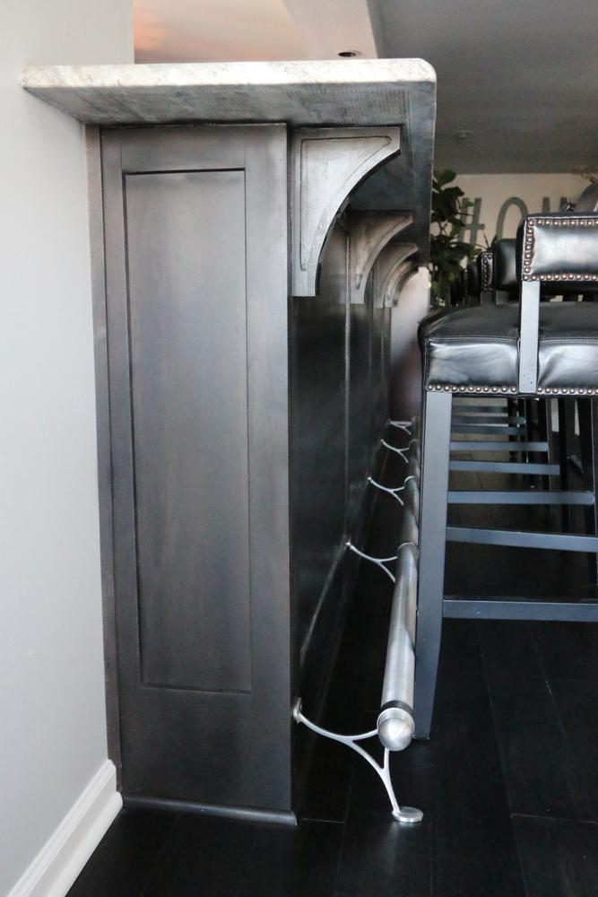 Combination Foot Rail Bracket - Brushed Stainless Steel - 2" OD - Customer Photo From Michael Engeman