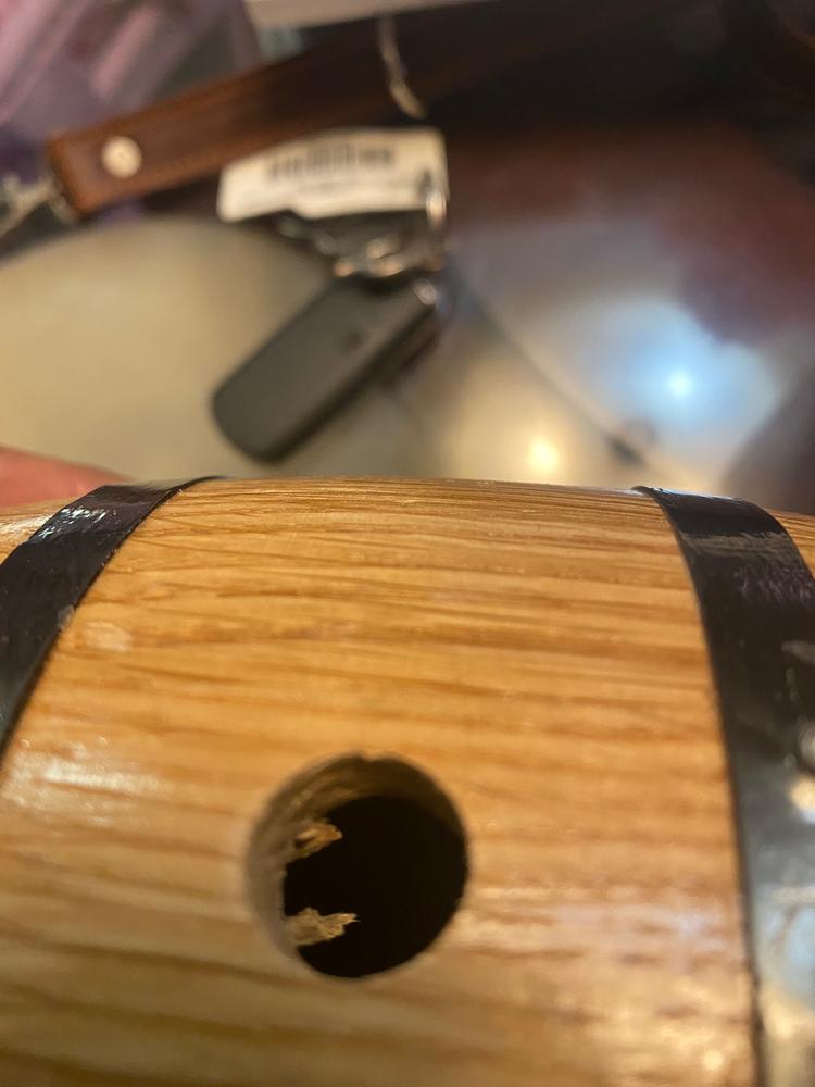 Saint Bernard Dog Collar Wood Barrel - Customer Photo From robert Olejniczak