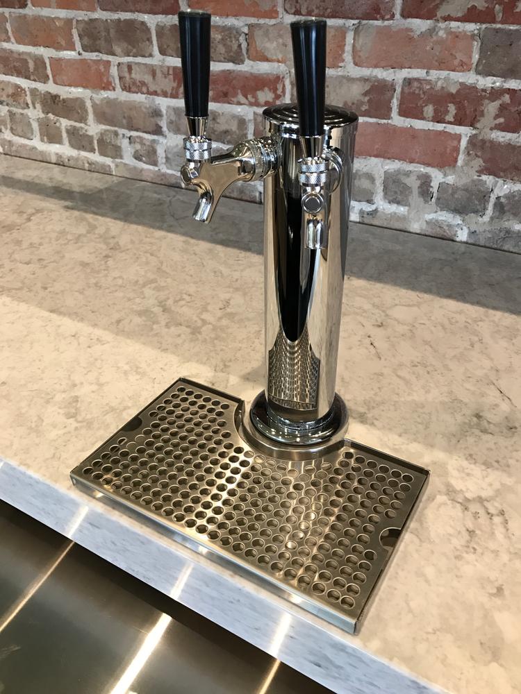 12" Surface Mount Drip Tray - Stainless Steel - No Drain - Tower Cutout - Customer Photo From Robert Ogden