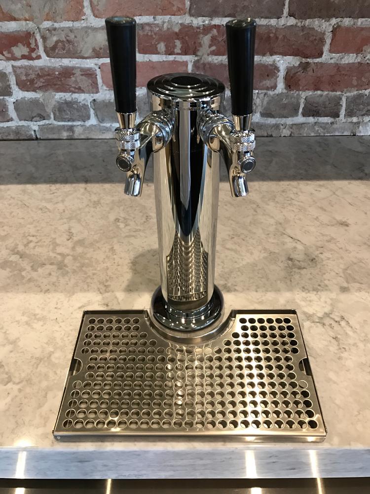 12" Surface Mount Drip Tray - Stainless Steel - No Drain - Tower Cutout - Customer Photo From Robert Ogden