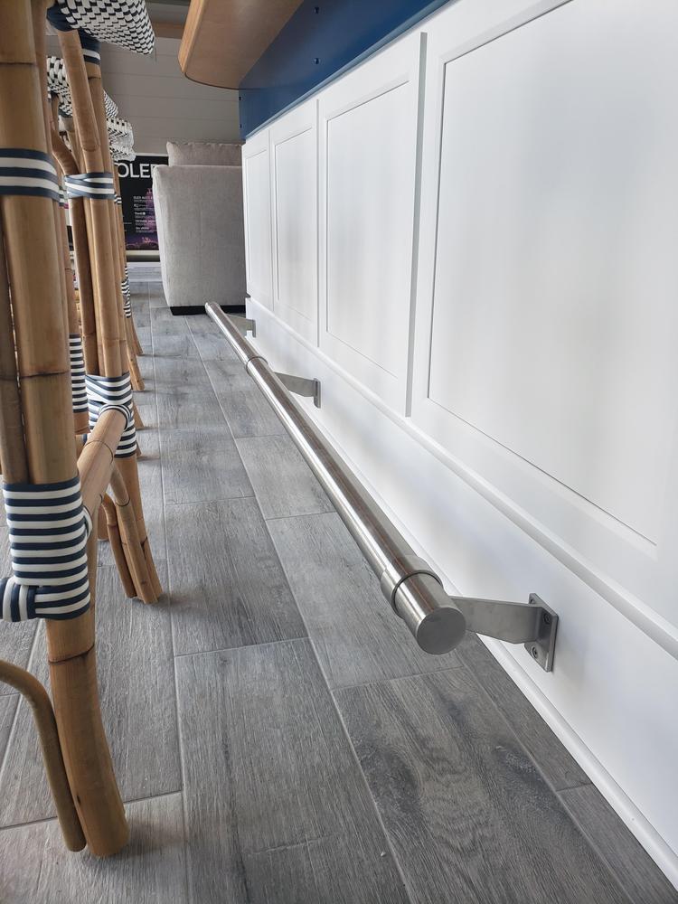 Contemporary Bar Rail Bracket - Brushed Stainless Steel - 2" OD - Customer Photo From Bobby Bobby