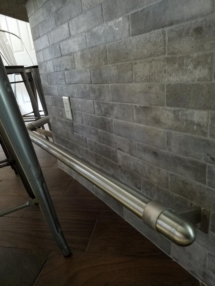 Contemporary Bar Rail Bracket - Brushed Stainless Steel - 2" OD - Customer Photo From RONALD AYERS