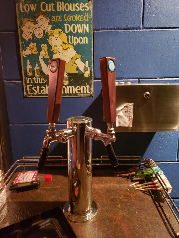 Draft Tower - 100% Stainless Steel Contact - 3" Column - 2 Taps - No Faucets - Customer Photo From Gerald Shaffer