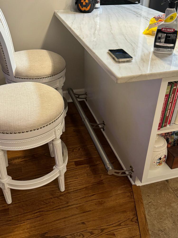 Bar Mount Foot Rail Bracket - Brushed Stainless Steel - 2" OD - Customer Photo From Chris