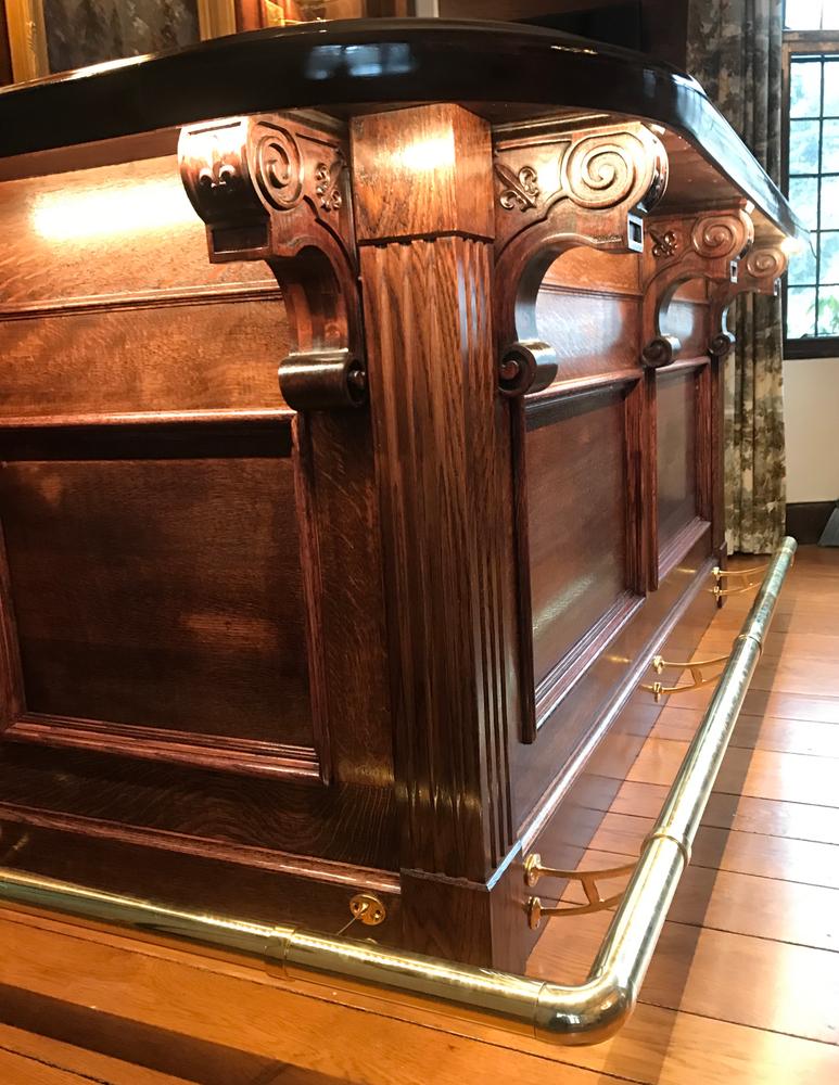 Bar Mount Foot Rail Bracket - Polished Brass - 2" OD - Customer Photo From Roger LeBlanc