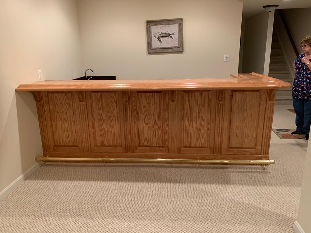 Bar Mount Foot Rail Bracket - Polished Brass - 2" OD - Customer Photo From Fred Wilson