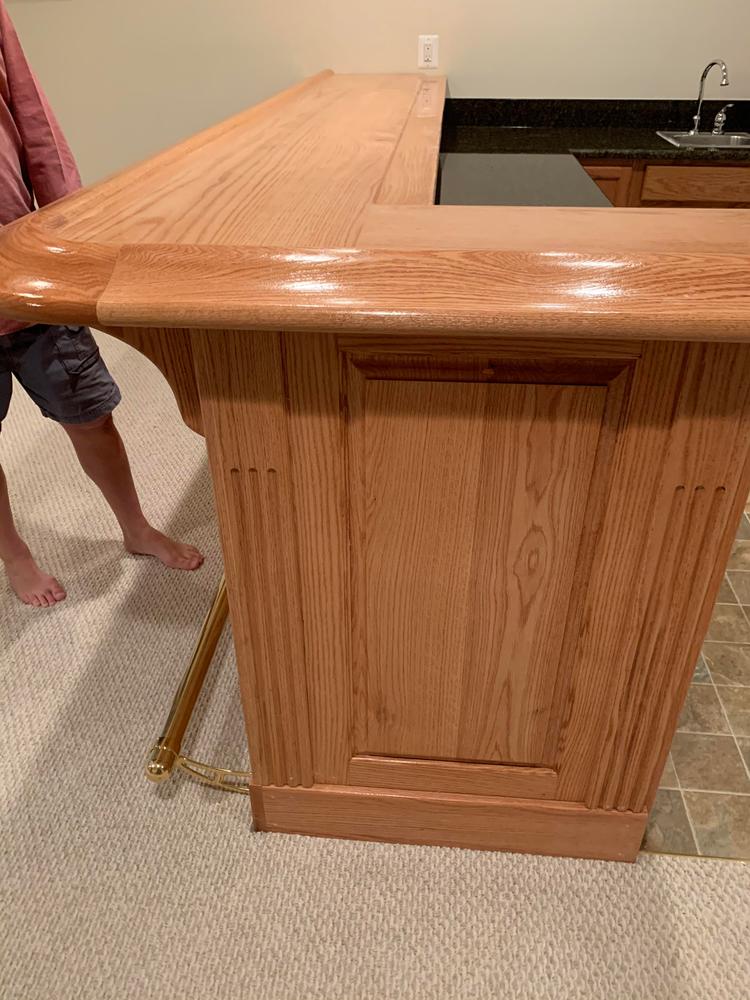 Bar Mount Foot Rail Bracket - Polished Brass - 2" OD - Customer Photo From Fred Wilson