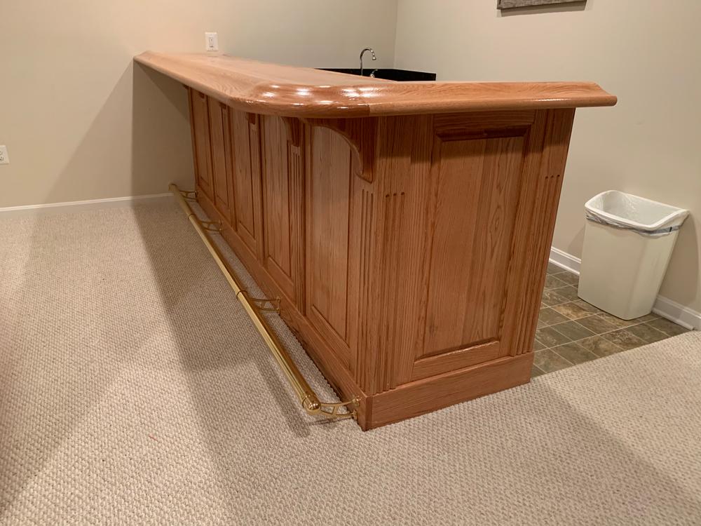 Bar Mount Foot Rail Bracket - Polished Brass - 2" OD - Customer Photo From Fred Wilson