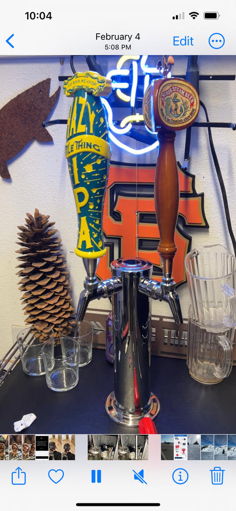 Draft Beer Tower - Stainless Steel - 3" Column - 2 Perlick 630SS Faucets - Customer Photo From Blaine Bolich