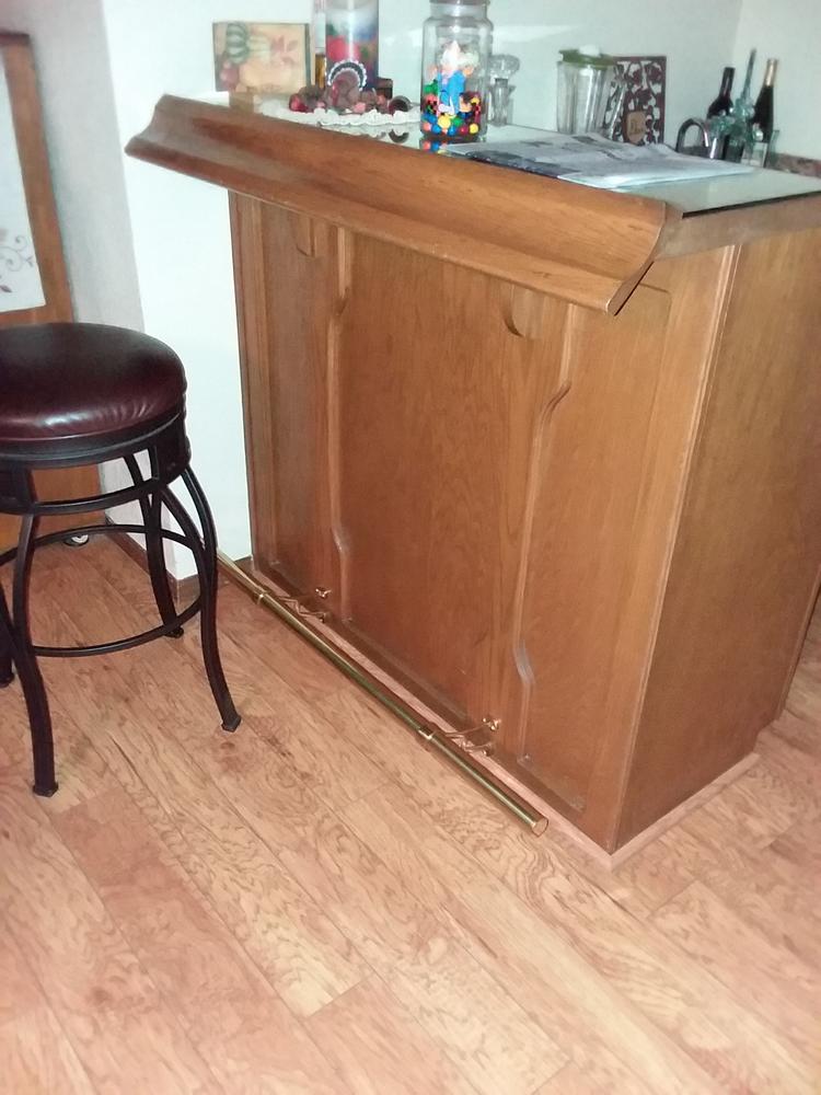 Bar Mount Foot Rail Bracket - Polished Brass - 1.5" OD - Customer Photo From Dennis M. Davi
