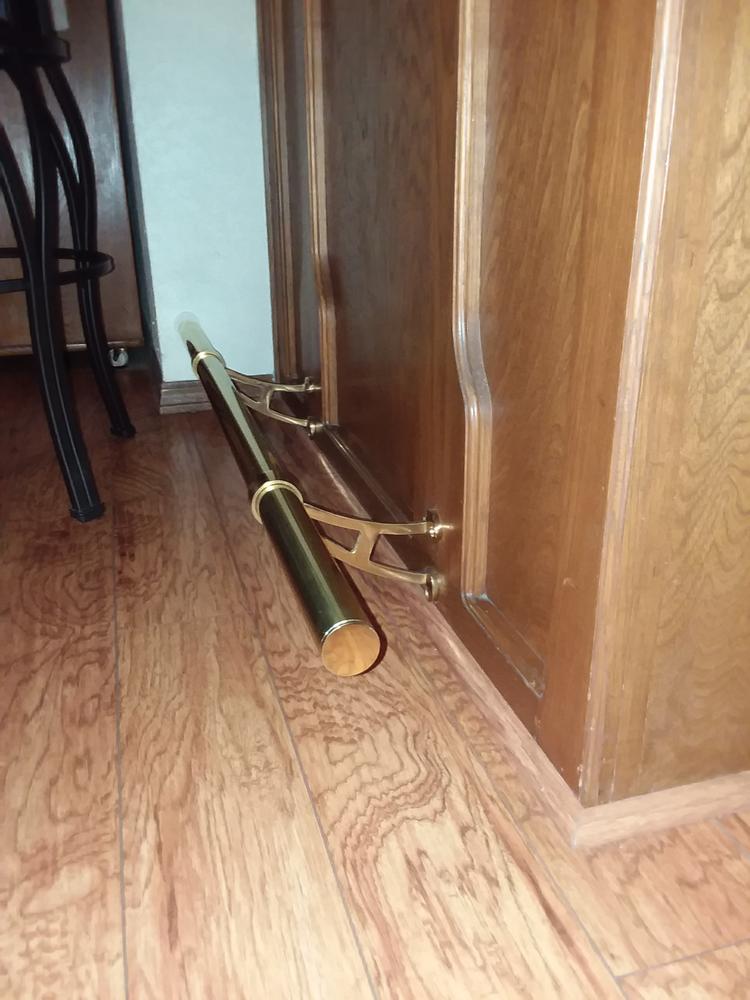 Bar Mount Foot Rail Bracket - Polished Brass - 1.5" OD - Customer Photo From Dennis M. Davi