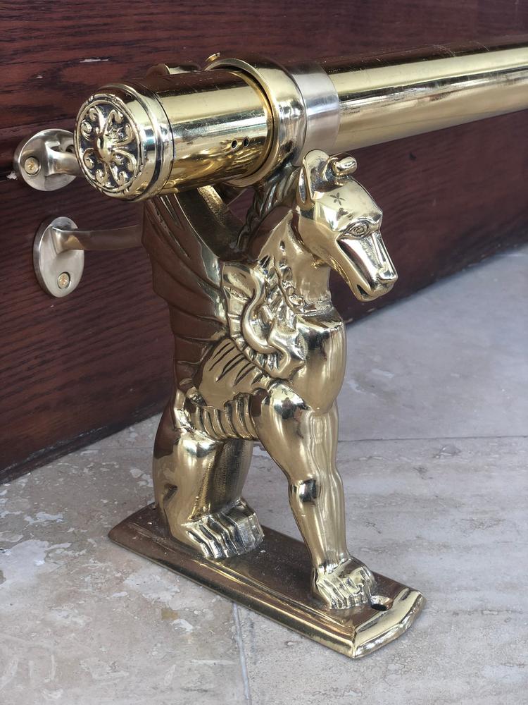 Bar Mount Foot Rail Bracket - Satin Brushed Brass - 2" OD - Customer Photo From Christine Waldenmaier