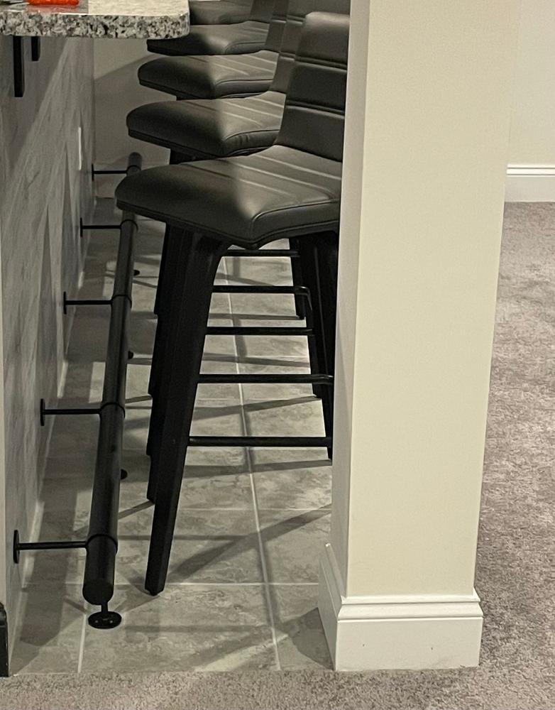 90 deg. Post Foot Rail Bracket - Matte Black - 2" OD - Customer Photo From Ian Ellis