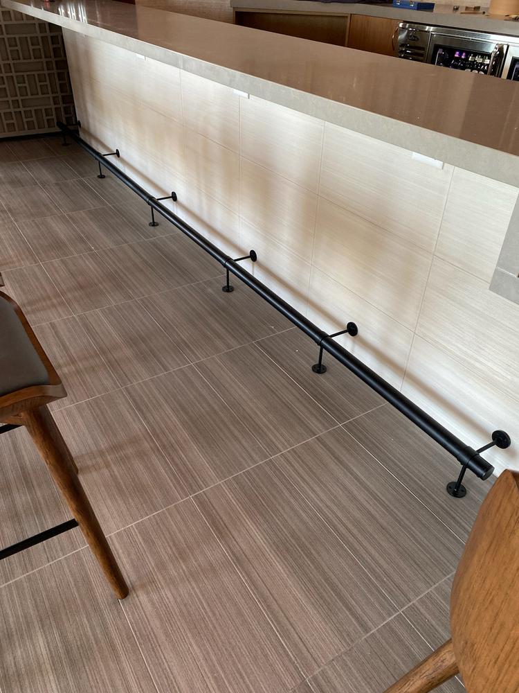 90 deg. Post Foot Rail Bracket - Matte Black - 2" OD - Customer Photo From Teresa Szafranski