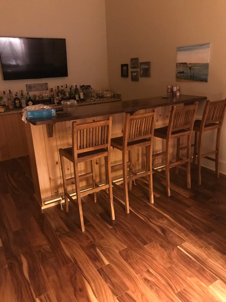 Bar Foot Rail Tubing - Satin Brushed Brass - 2" OD - Customer Photo From Michael Lee
