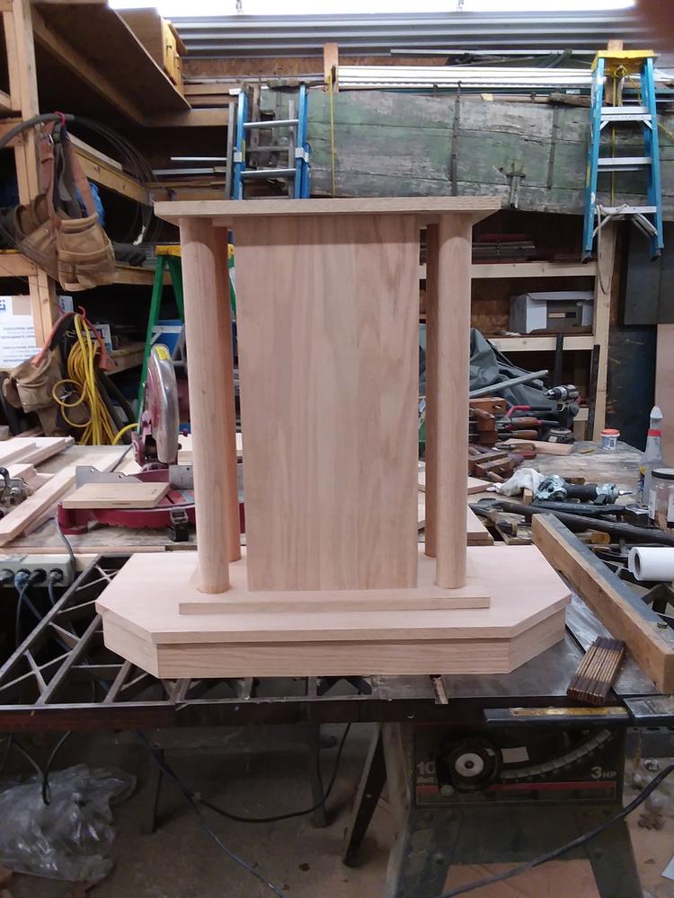 Bar Foot Rail - Wood Dowel - Red Oak - 2" OD - Customer Photo From Charles Fisher